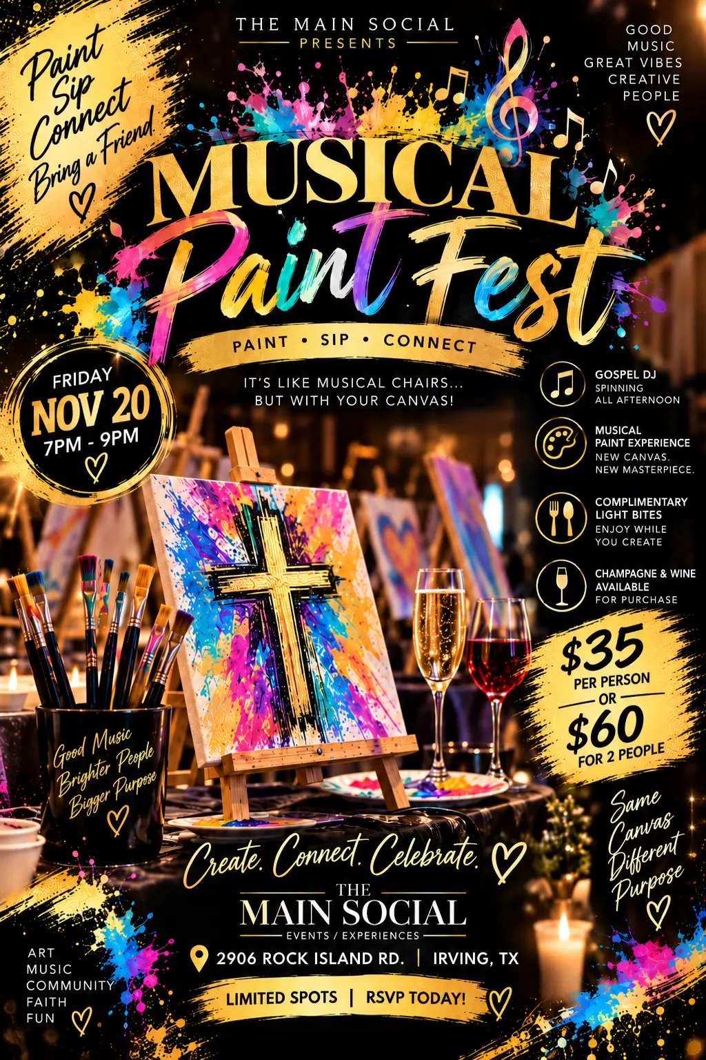 🎨🎶 Musical Paint Fest — Paint • Sip • Connect