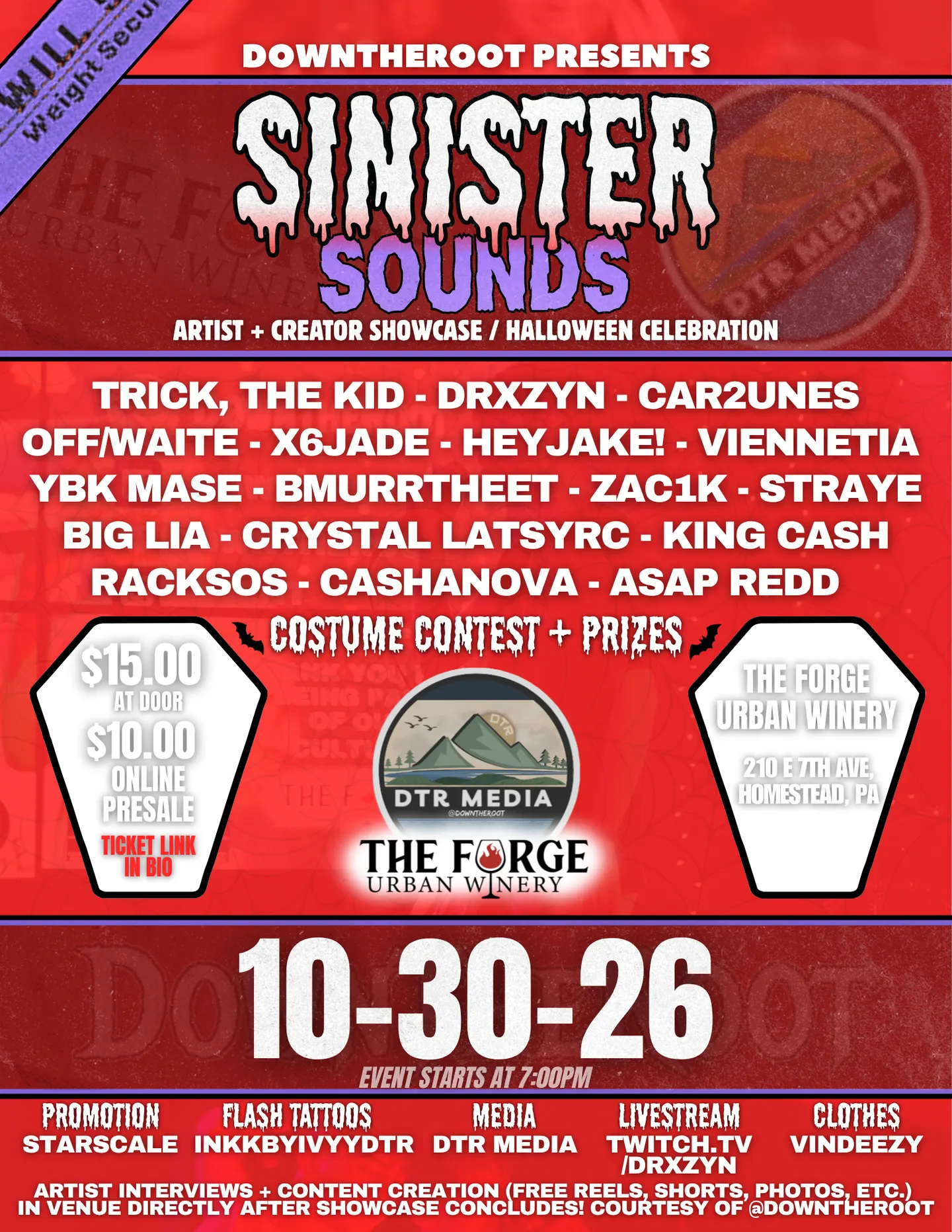 DownTheRoot Presents: "Sinister Sounds"