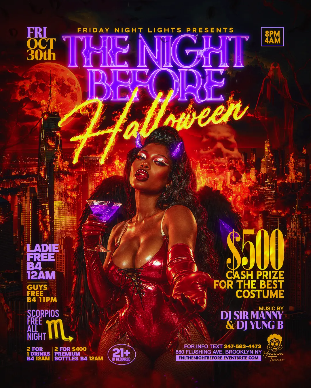 The Night Before Halloween Friday Oct. 30th at Mama Taco FREE Entry w/RSVP