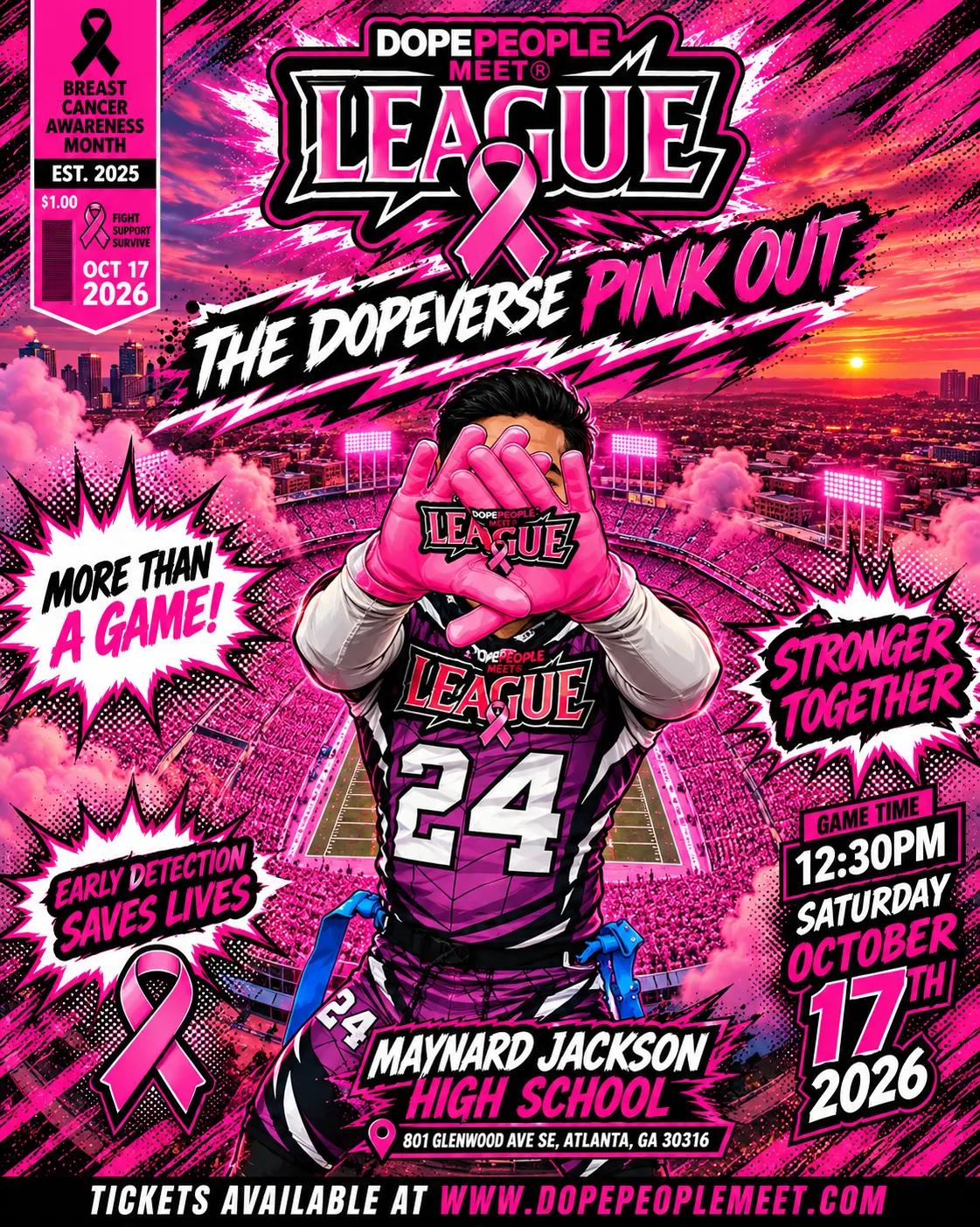 DPM® LEAGUE FLAG FOOTBALL SZN GAME V PiNK OUT