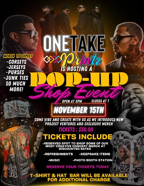 OnetakePrintz PopUp Shop Event
