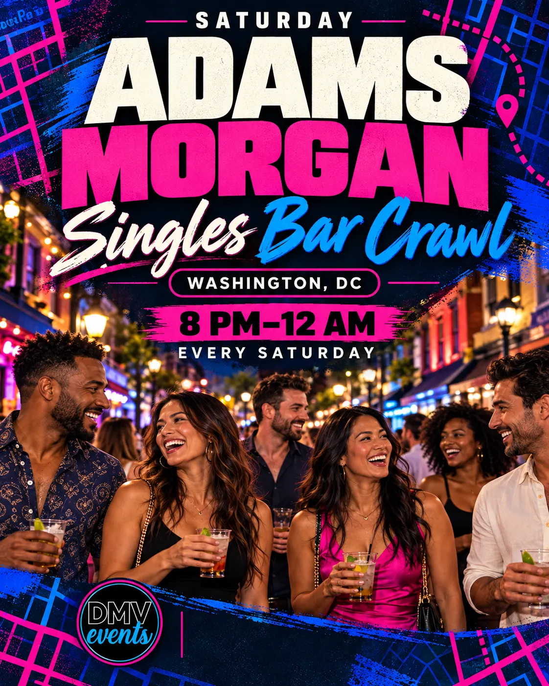 Saturday Adams Morgan Singles Bar Crawl: DC