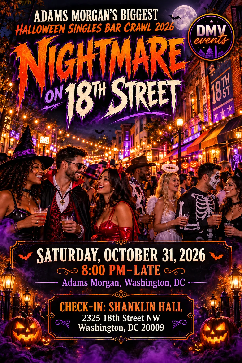 🎃 ADAMS MORGAN’S BIGGEST HALLOWEEN SINGLES BAR CRAWL 2026 👻