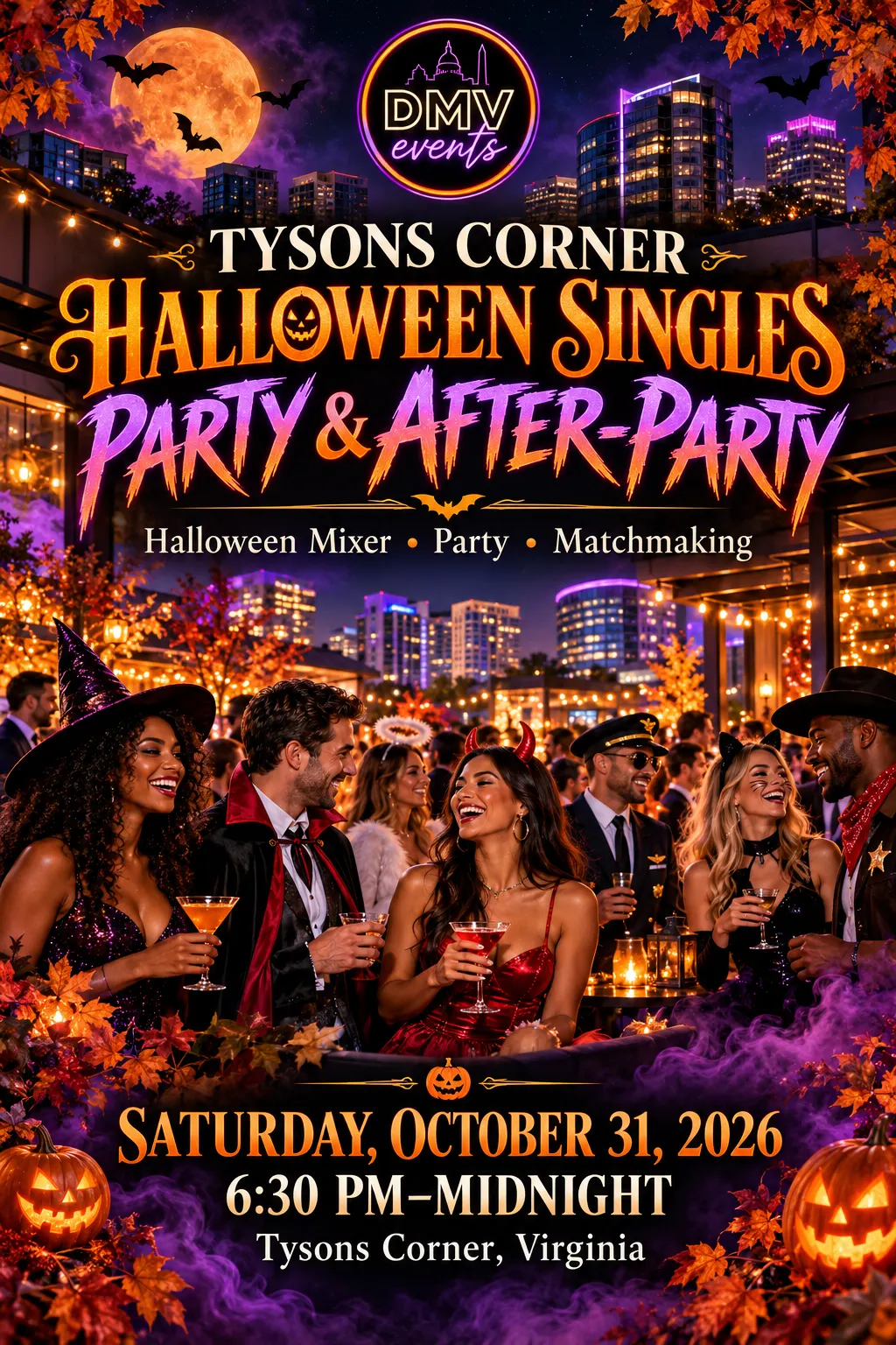 🎃 TYSONS CORNER HALLOWEEN SINGLES PARTY & AFTER-PARTY 👻