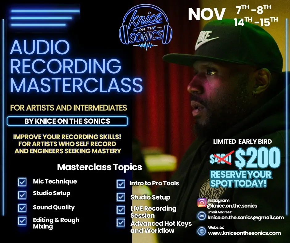 KNICE'S VOCAL RECORDING MASTERCLASS (NOVEMBER)