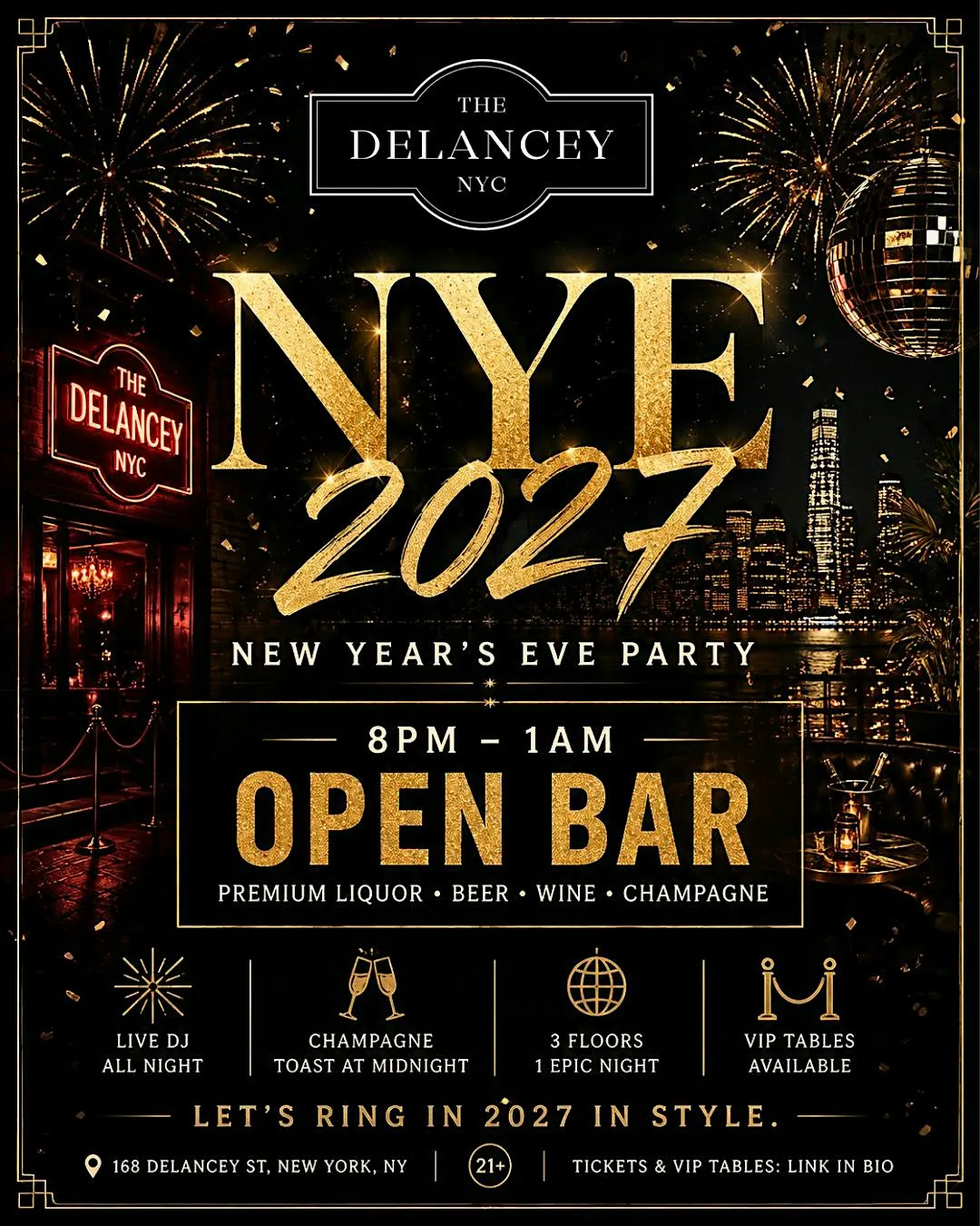 NYE 2027: New Year's Eve Party at The Delancey
