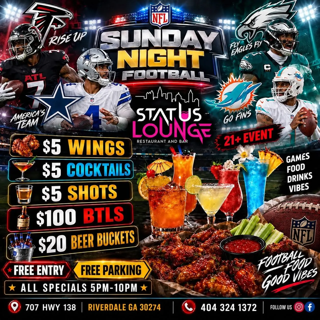 " SNF "SUNDAYS LATE NIGHT HAPPY HOUR