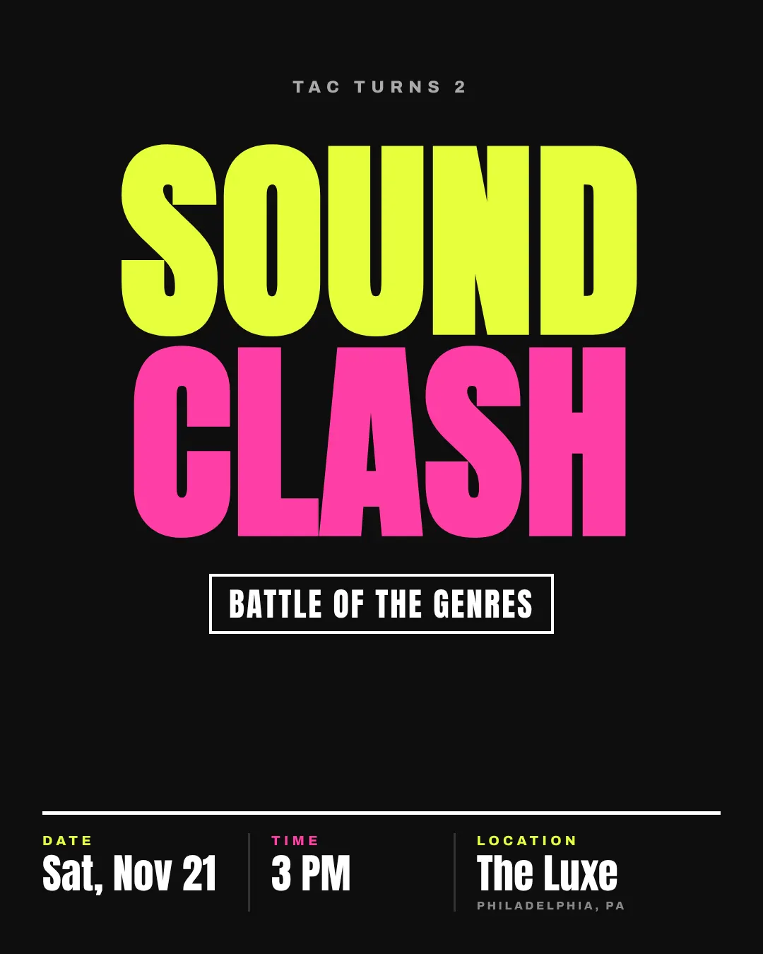 TAC SOUNDCLASH: Battle of the Genres