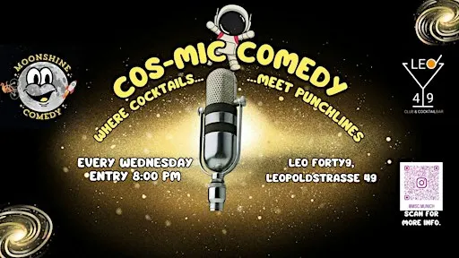 Cosmic Comedy: Where cocktails meet punchlines.