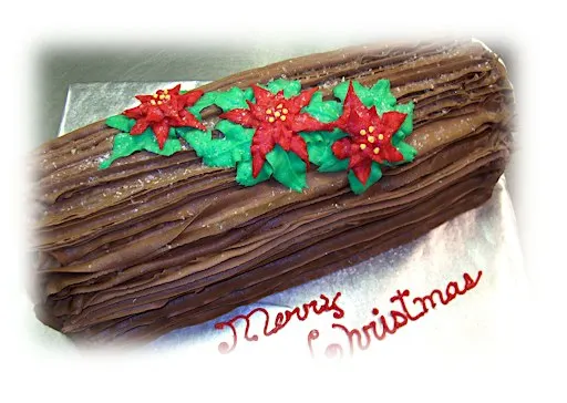 Yule Log Chocolate Roll Cake Baking & Decorating