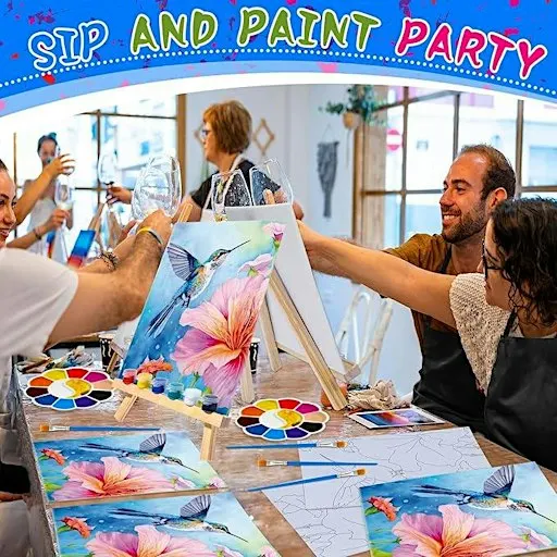 DIY Hummingbird Canvas Paint & Sip