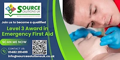 Level 3 Emergency First Aid at Work - 1 Day Course - £108