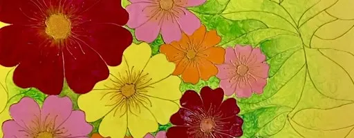 Faux Satin Florals