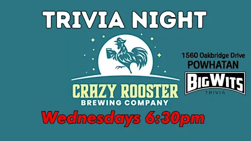 BigWits Trivia Wednesday at Crazy Rooster Brewing
