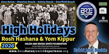 2026 Rosh Hashana & Yom Kippur High Holidays in Boca Raton
