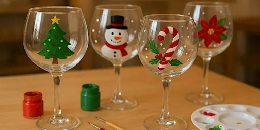 Festive Crafternoon tea and glass painting @Field and Fodder