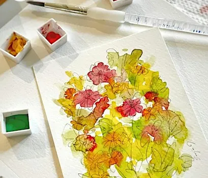 Floral Doodle Watercolor Cards