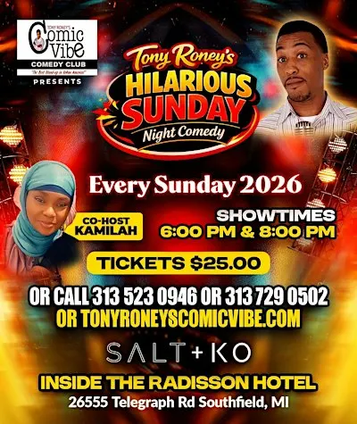Tony Roney’s Hilarious Sunday Night Comedy, Every Sunday VIP Option