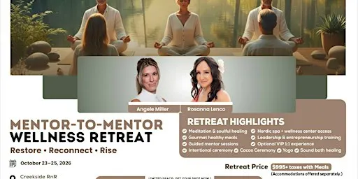 Wellness Retreat Mentor to Mentor at Creekside RnR Fall 2026