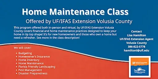 December 14, 2026, Home Maintenance Class