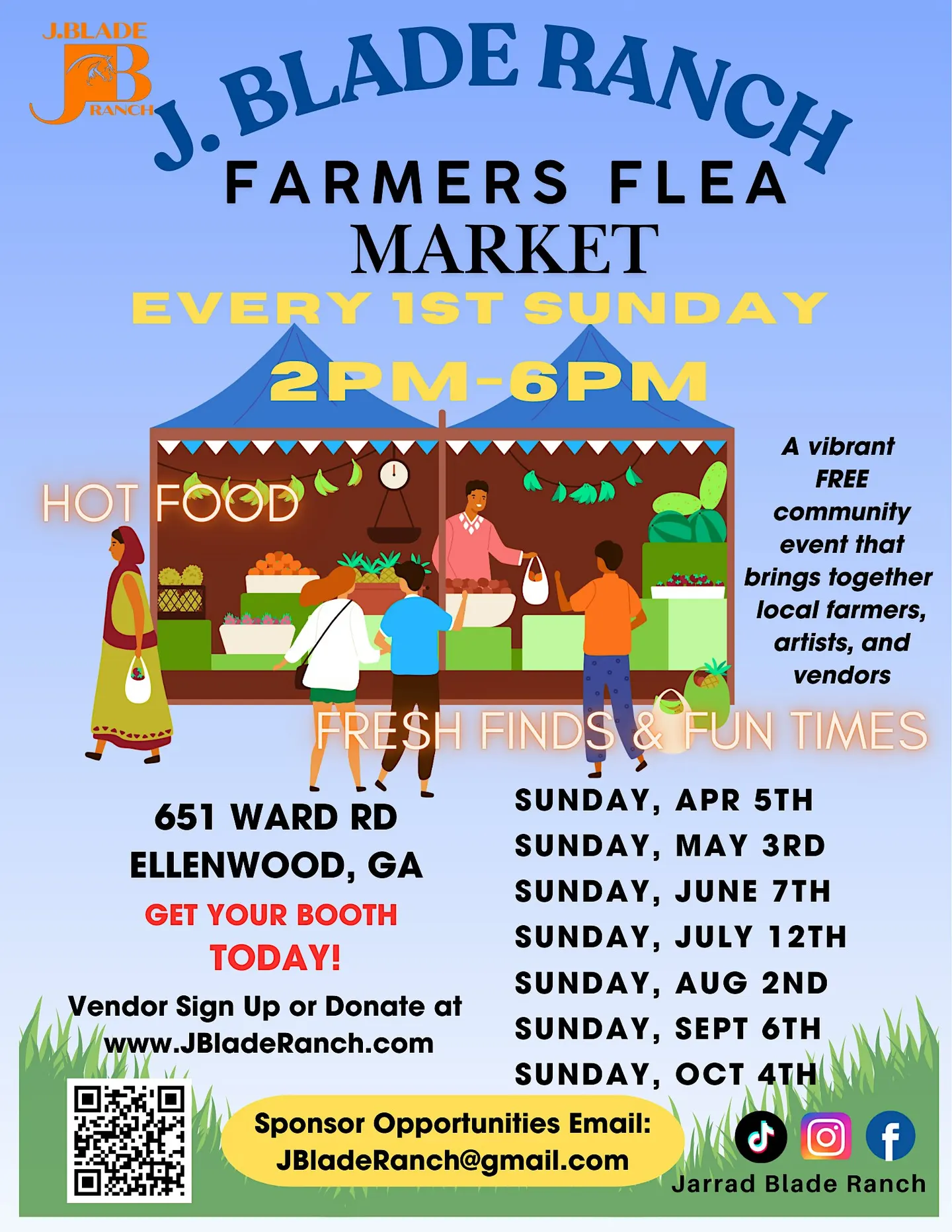 J. Blade Ranch Farmers Flea Market VENDOR SIGN-UP