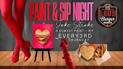 Painting NIGHT, at LOUD BURGER, a Comedy Paint & Sip