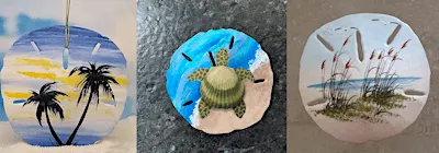 Christmas Painted Beach Sand Dollar Ornaments Paint Art Sip Class