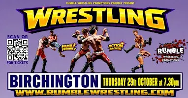 Rumble Wrestling 2026 Tour comes to Thanet - Birchington - KIDS FOR FIVER