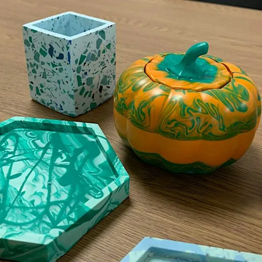The Jesmonite Autumn Pumpkin Pot Workshop in Ossett, Wakefield