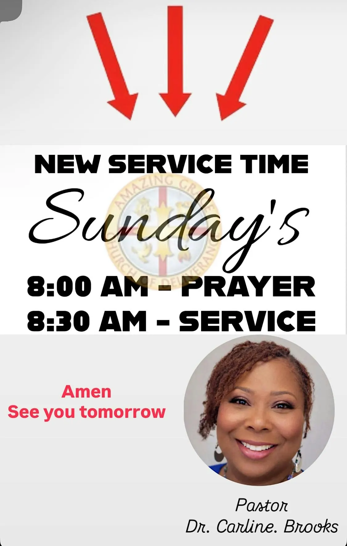 AMAZING GRACE CHURCH OF DELIVERANCE: UPDATED WEEKLY SCHEDULE