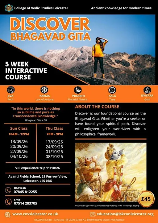 Discover Bhagavad Gita - 5 week interactive course (Sundays)