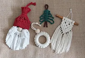 Macrame Christmas hanging ornaments workshop