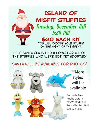 Island of Misfit Stuffies: Stuffie Building Workshop with Santa!