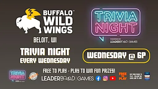 Trivia Night WEDNESDAY 6p | Buffalo Wild Wings - Beloit, WI