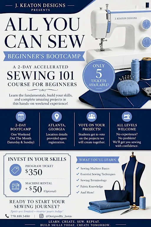 All You Can Sew: Beginner’s Bootcamp
