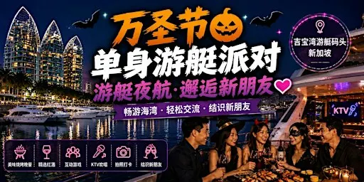万圣节单身游艇派对 ❤️ 巡航、社交、结识新朋友