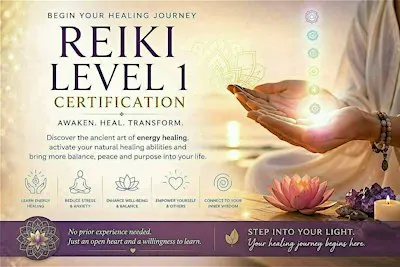 Reiki Level 1 Hybrid Course - September 26&27, 9:00- 13:30 on both days