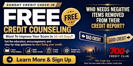 Free Credit Counseling: Your 30–60 Day Credit Improvement Plan