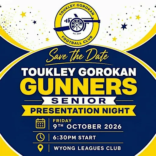 Toukley Gorokan Gunners Football Club Senior Presentation Night 2026