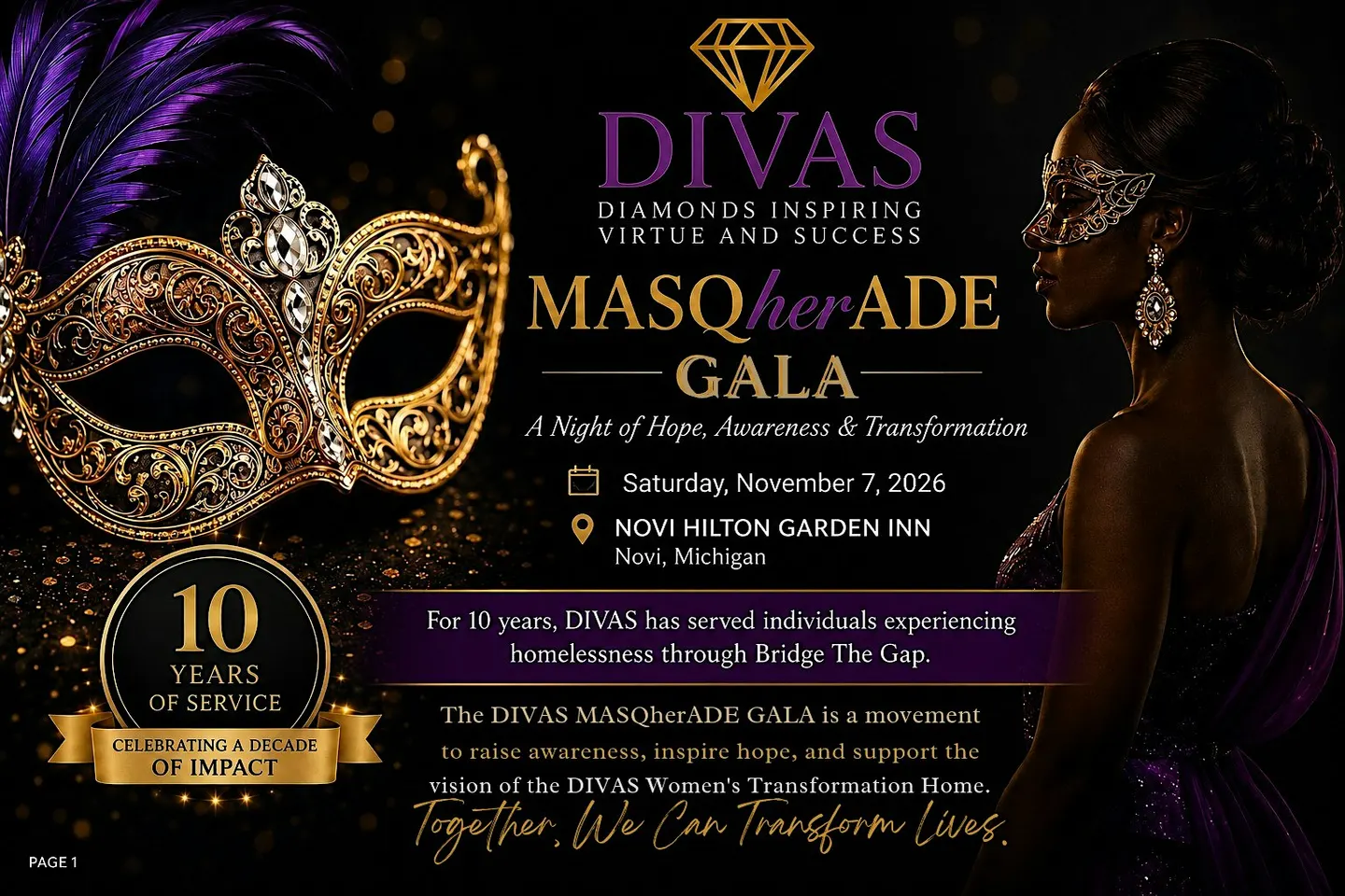 DIVAS MasqHERade Benefit Gala Supporting Women’s Transformational Housing