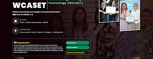 50th World Conference on Applied Science, Engineering & Technology (WCASET)