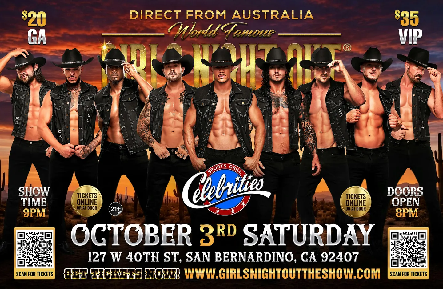 Australia's Girls Night Out Live: Magic Mike Experience in San Bernadino!