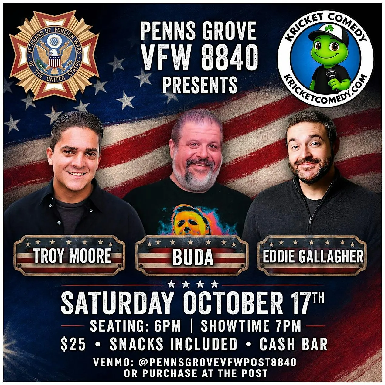 Penns Grove VFW 8840 Presents an Evening of Comedy