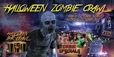 RALEIGH ZOMBIE CRAWL - Halloween Bar Crawl - Party Pass to 10+ Bars