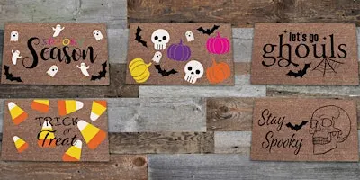 Halloween doormat painting class at The Vineyard at Hershey