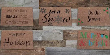 Holiday doormat painting class at The Vineyard at Hershey