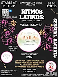 Ritmos Latinos: Bachata group class. $5 Cash in person