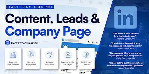 Content, Leads & Company Page (Half Day Course) - BRIGHTON