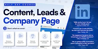 Content, Leads & Company Page (Half Day Course) - LEEDS