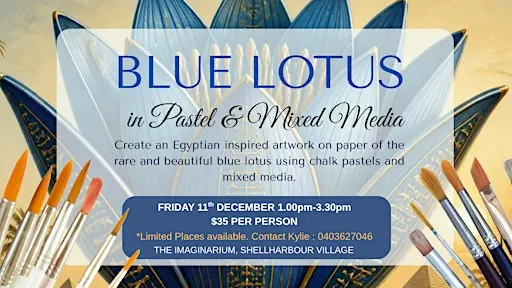BLUE LOTUS in Pastel & Mixed Media